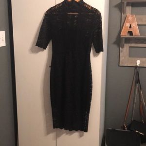 Lace detail midi dress